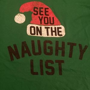 Christmas Naughty List NWOT tshirt